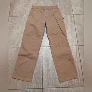 Carhartt Work Pants Tan Canvas Mens 34x32 Carpenter Cotton Utility